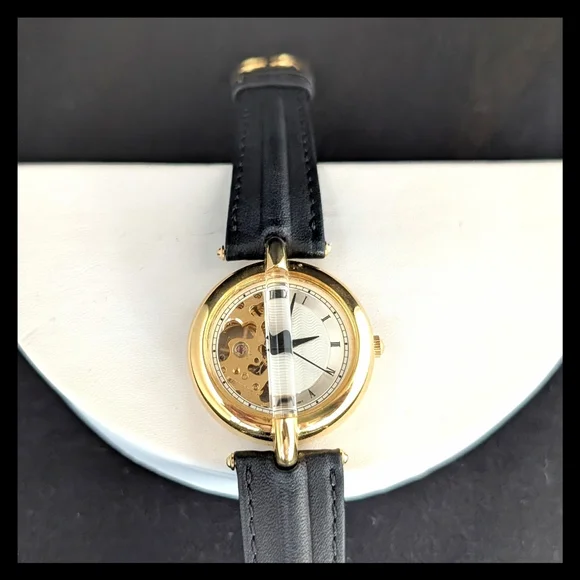 ? Vtg. Manual Wind Skeltonized Watch with Rubies